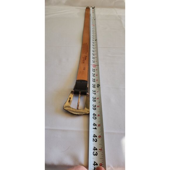 Vintage Brighton Museum Collection Croc Leather Belt Women's Sz L Black 1995 - Picture 9 of 9